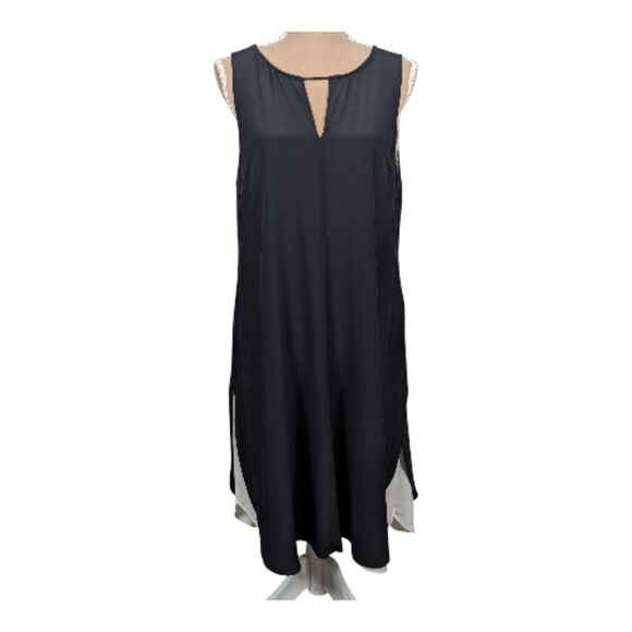 EILEEN FISHER Layered 100% Silk Dress Minimalist Modern Contemporary Medium - Picture 2 of 8